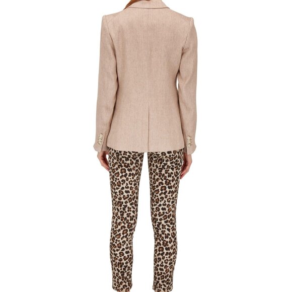 Veronica Beard Beige Linen Blend Cutaway Jacket Blazer Size 4 - Picture 2 of 5